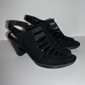 Croft & Barrow Shay Black Strappy Block Heel US 8